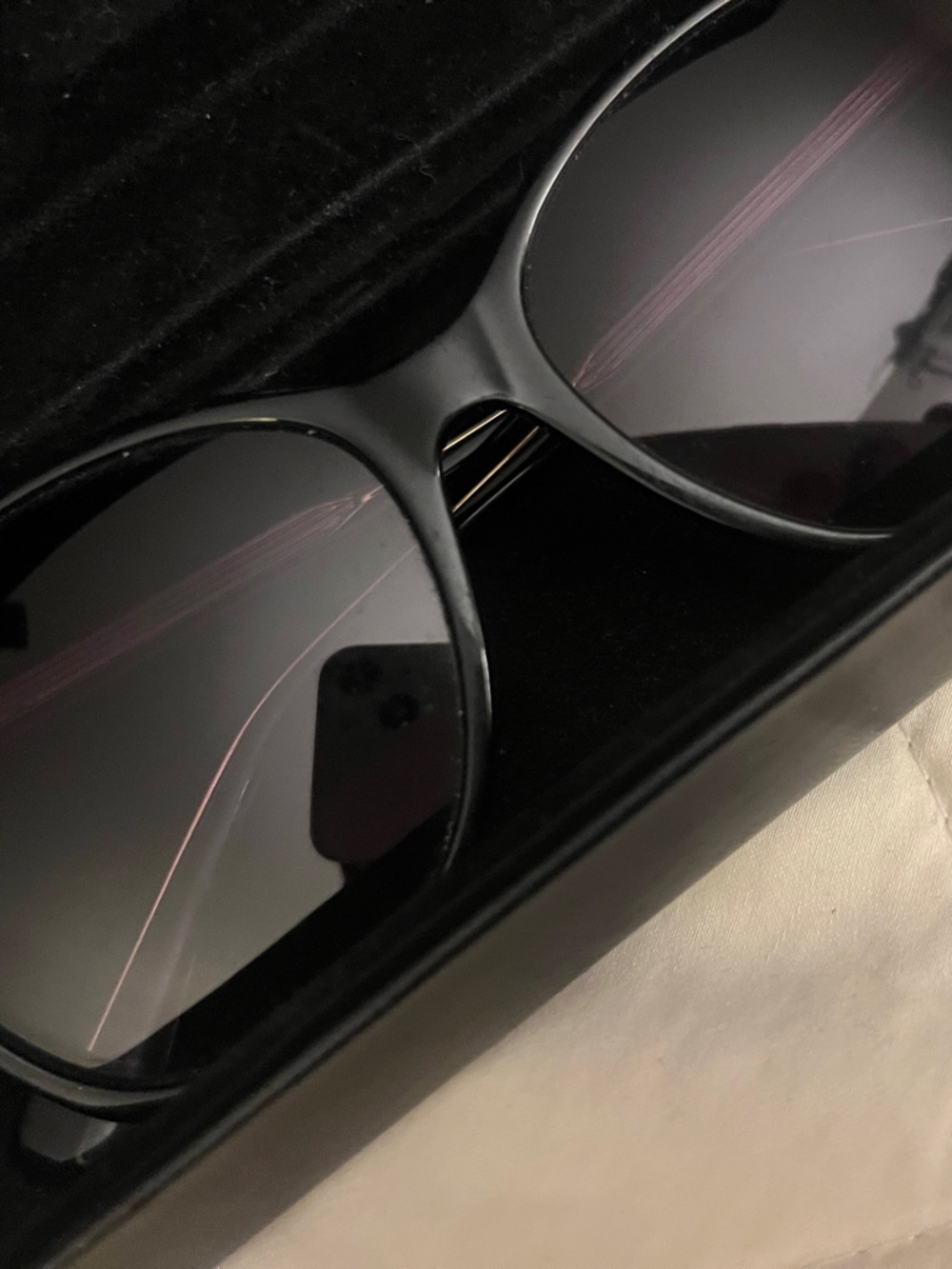 Calvin Klein Black Oversized Sunglasses with Dark Lenses
